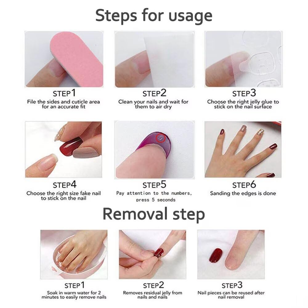 MAGLFELL Small Size Press On Nails – 3D Almond Handmade Nail Art, Thick Acrylic + Multi-Layer Gel (Size S)