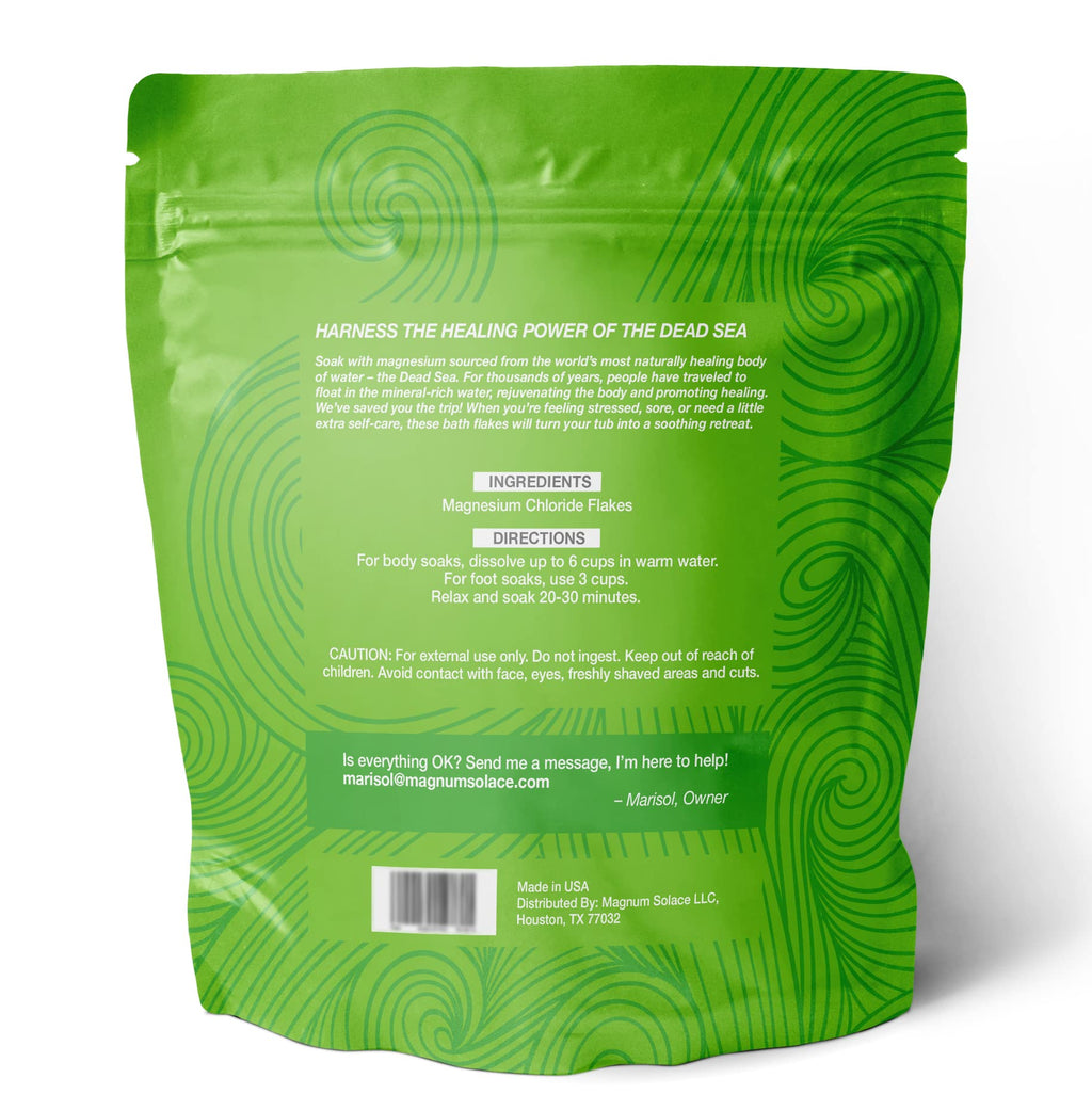Magnum Solace Magnesium Flakes for Bath | Magnesium Chloride from Dead Sea, 10 LBS