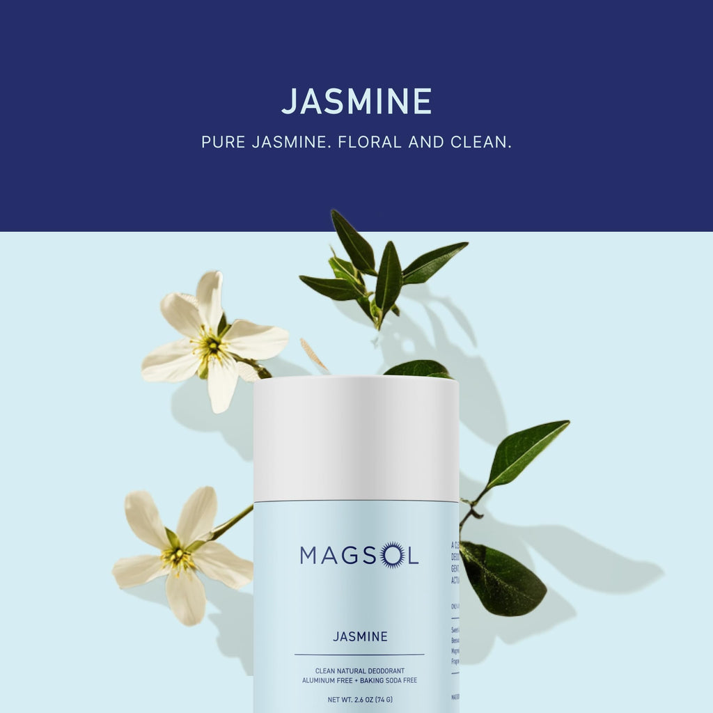 MAGSOL Magnesium Deodorant for Women – Jasmine, Aluminum Free, 2.6 oz