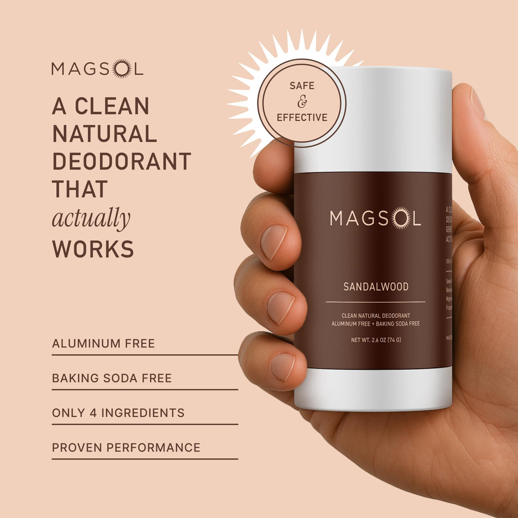 MagSol Organics Natural Deodorant for Men – Aluminum Free, 2 Pack (Sandalwood & Hunter)