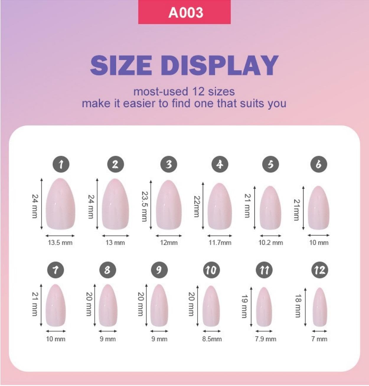 Maigitur 12Packs Press-On Nails – 288Pcs, 12 Colors, Medium Stiletto Glossy Nails