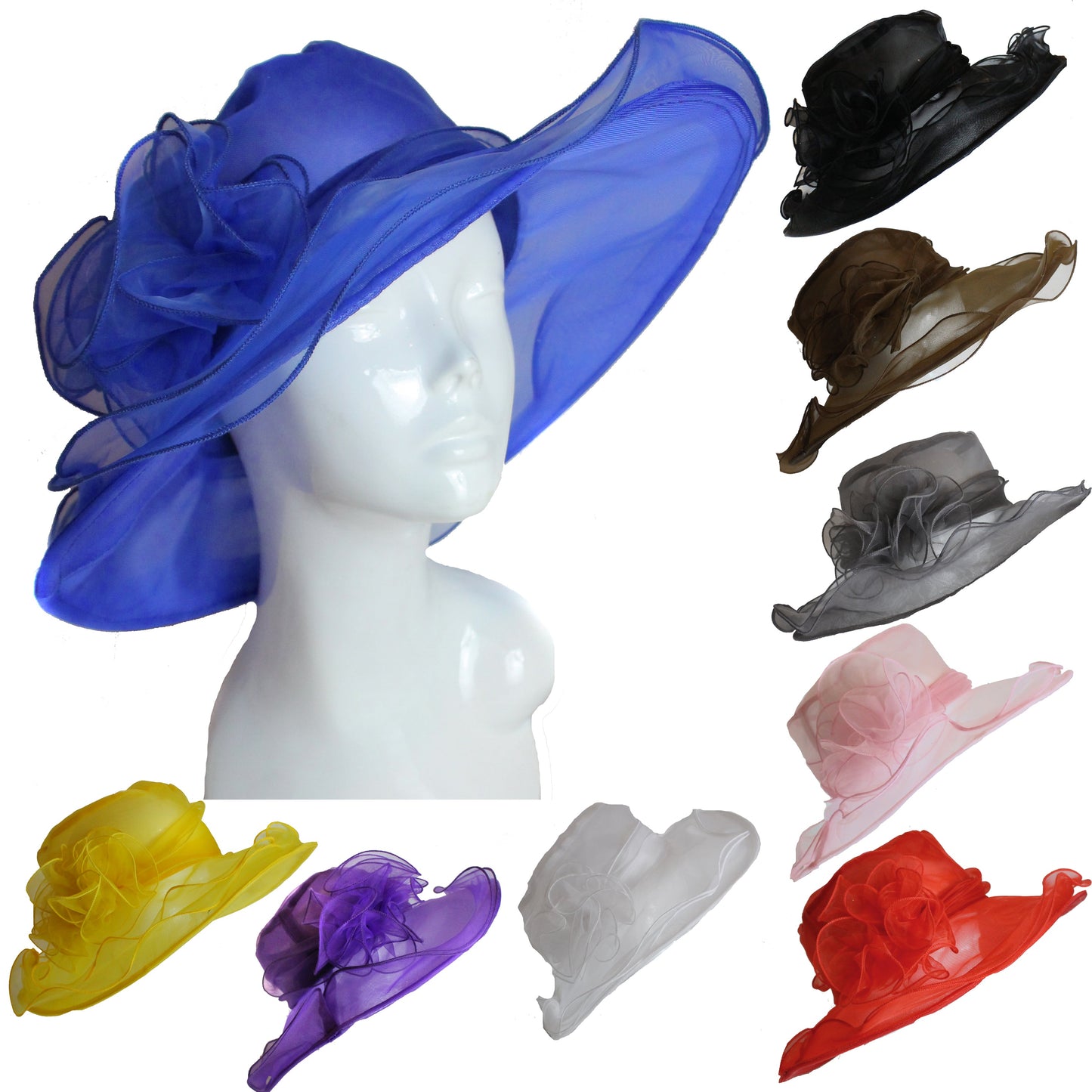 Large Organza Brin Hatinator Fascinator Hat