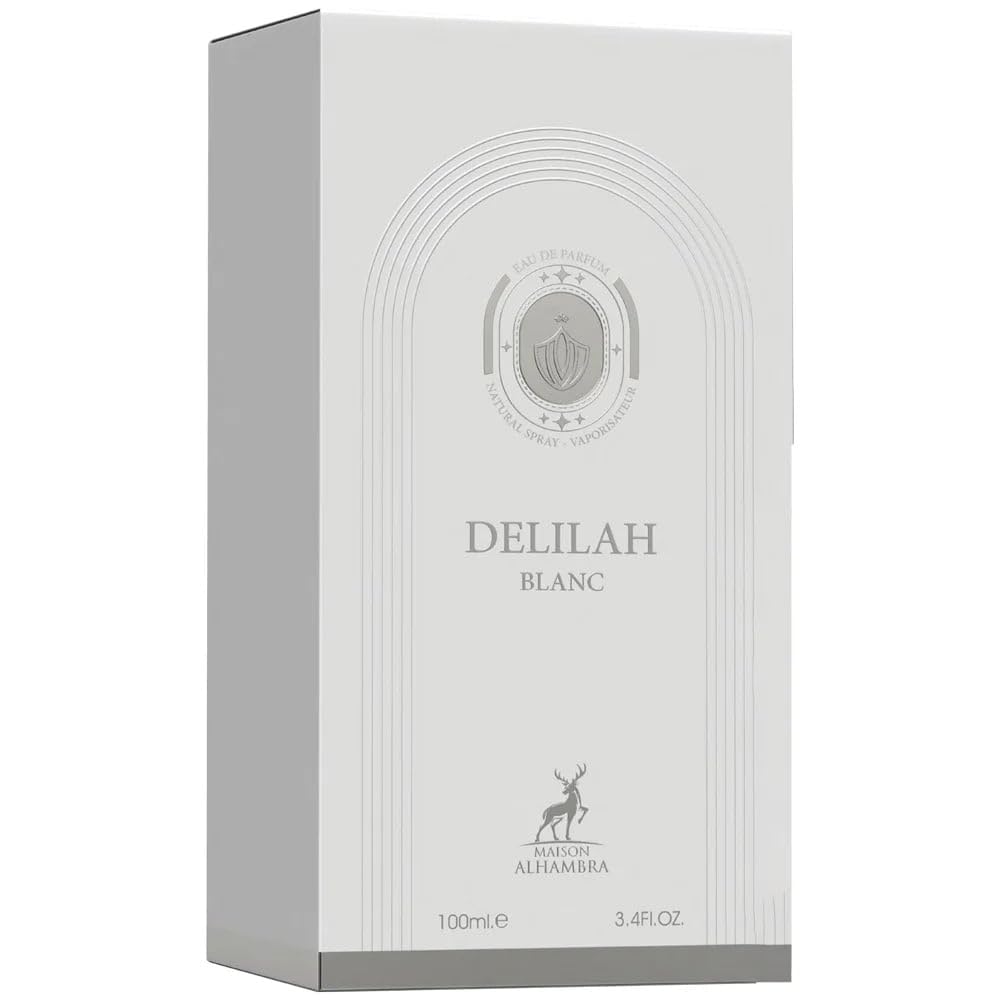Maison Alhambra Delilah Blanc Eau de Parfum – Citrusy Floral Amber Musk for Women, 3.4 oz / 100 ml