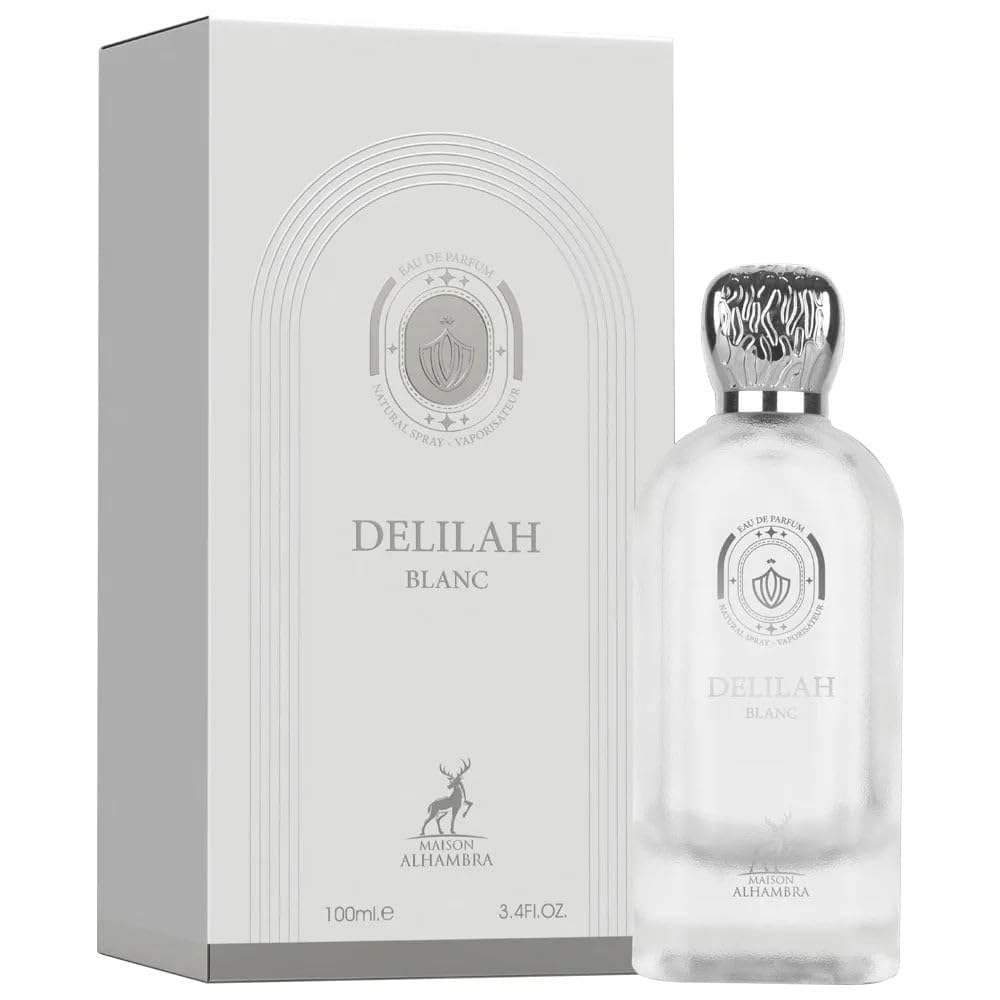 Maison Alhambra Delilah Blanc Eau de Parfum – Citrusy Floral Amber Musk for Women, 3.4 oz / 100 ml