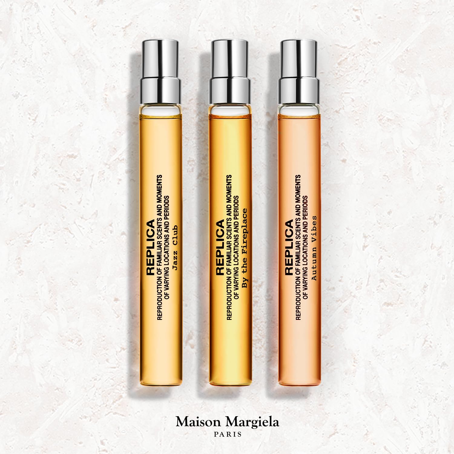 Maison Margiela Replica Warm & Spicy Travel Set – Jazz Club, By the Fireplace & Autumn Vibes (0.3 oz each)