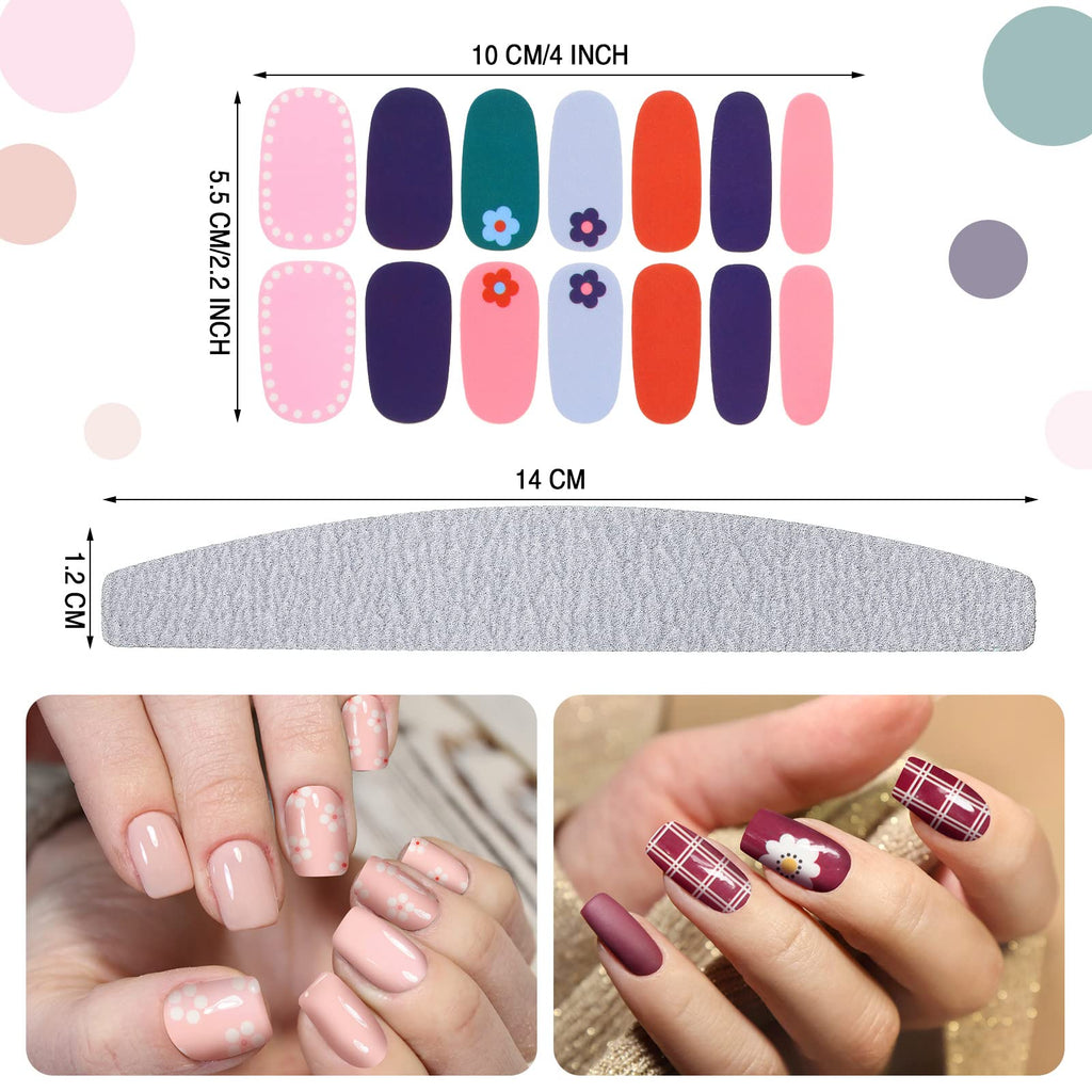 Maitys 560 Pieces Full-Wrap Nail Stickers – 40 Sheets, Flower Style