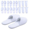 MAJI SIMPLY JOYOUS White Spa Slippers for Women – 6-Pack Guest Slippers, Non-Slip, Closed-Toe, Travel-Friendly