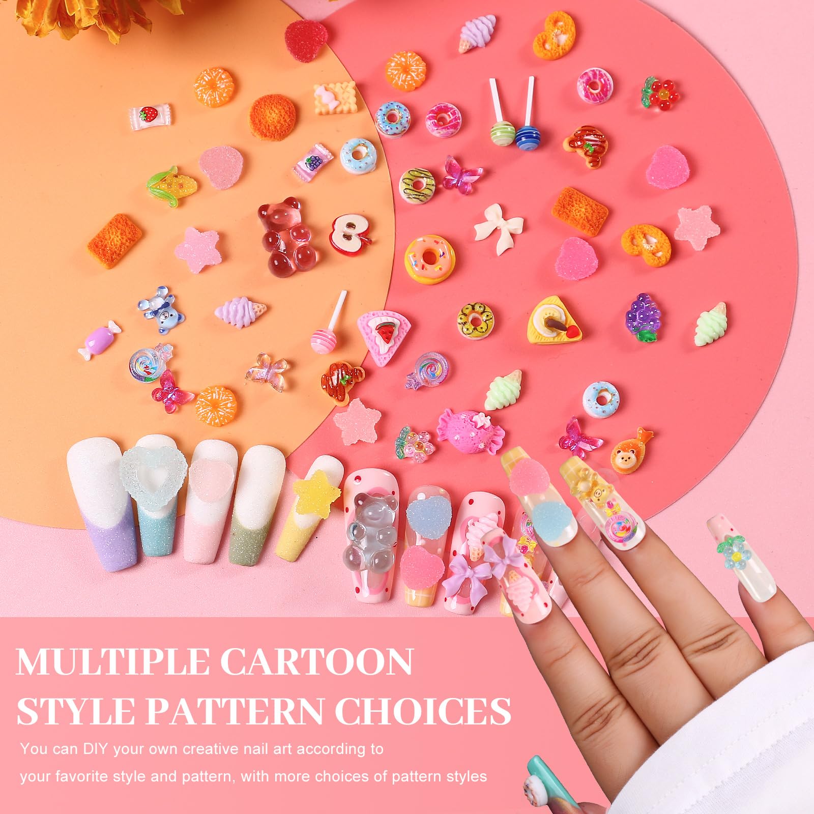 Major Dijit 3D Mix Nail Charms – 24 Colorful Styles for Creative Nail Art