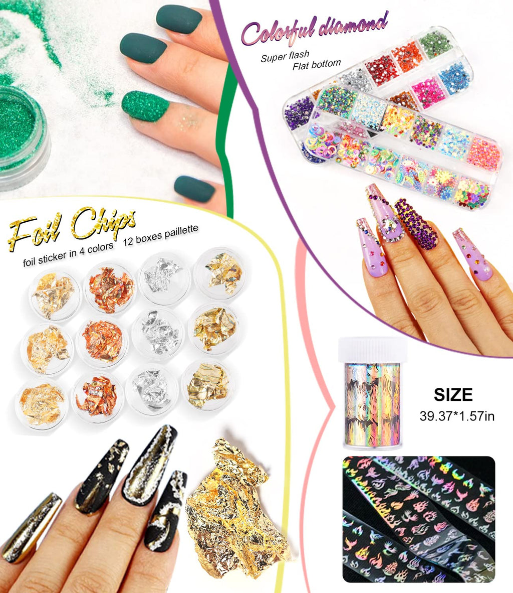 Major Dijit Acrylic Nail Kit with Lamp, 12-Color Powder & Drill