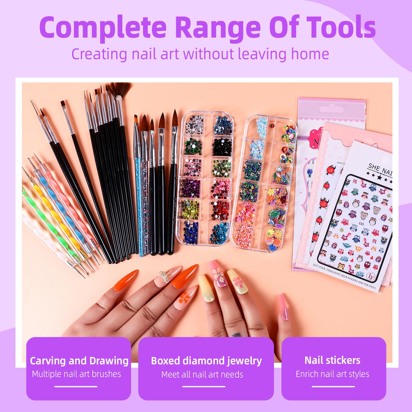 Major Dijit Acrylic Nail Kit with Drill - Complete DIY Nail Art Set for Beginners