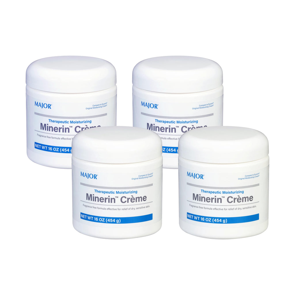 MAJOR Minerin Créme Therapeutic Moisturizing Cream – Fragrance-Free, 16 oz (4 Pack) for Very Dry Skin