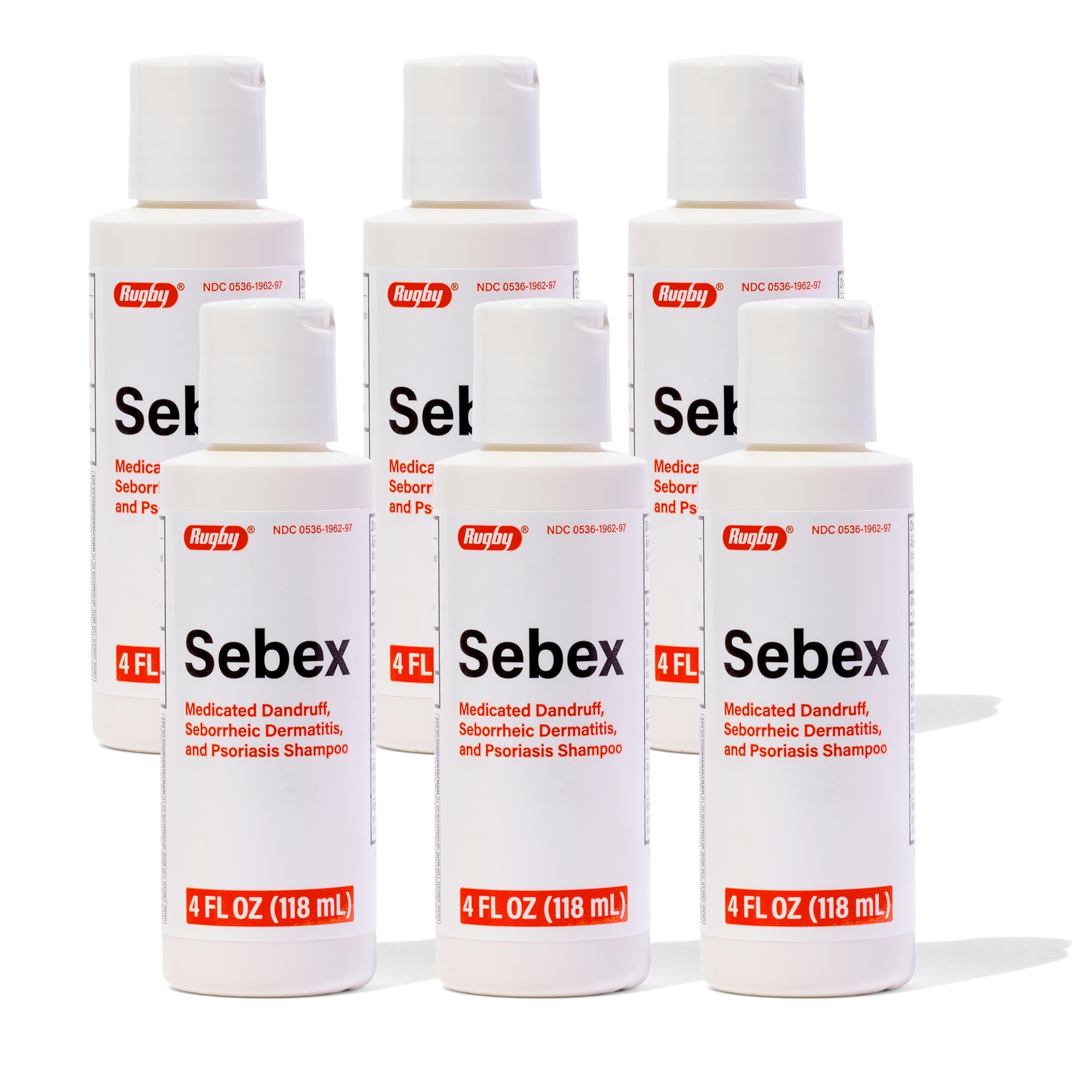 MAJOR Sebex Medicated Dandruff Shampoo – 4 oz, Pack of 6 | Gentle Scalp Care