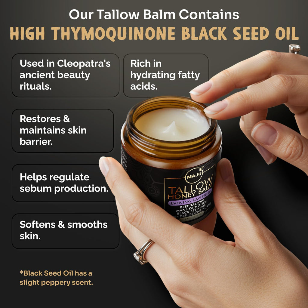 MAJU Tallow Honey Balm, Evening Lavender | Nighttime Grass-Fed Tallow Moisturizer