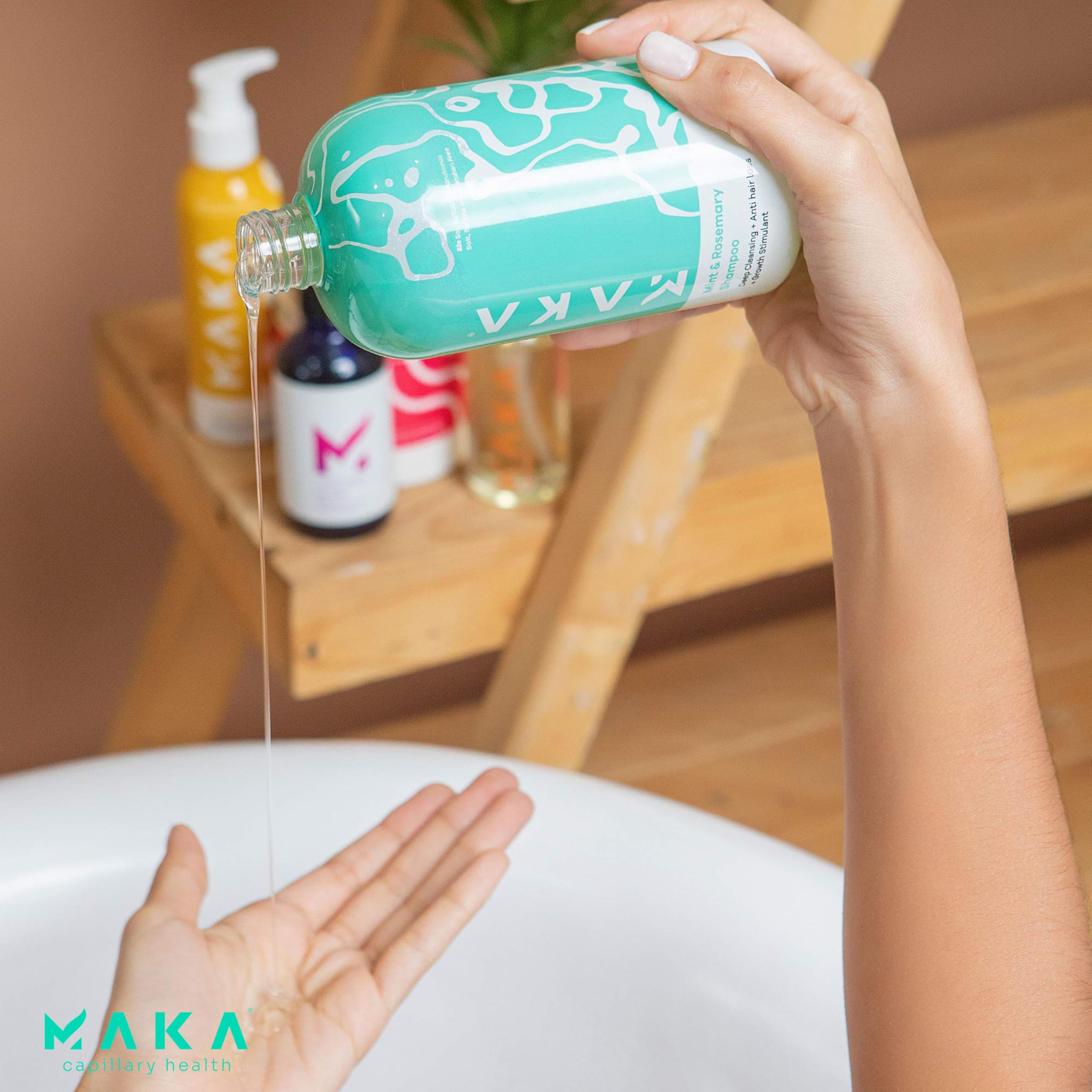 Maka Mint & Rosemary Shampoo – Oil Control, Hair Growth | Maka Capilar Health, 16 oz