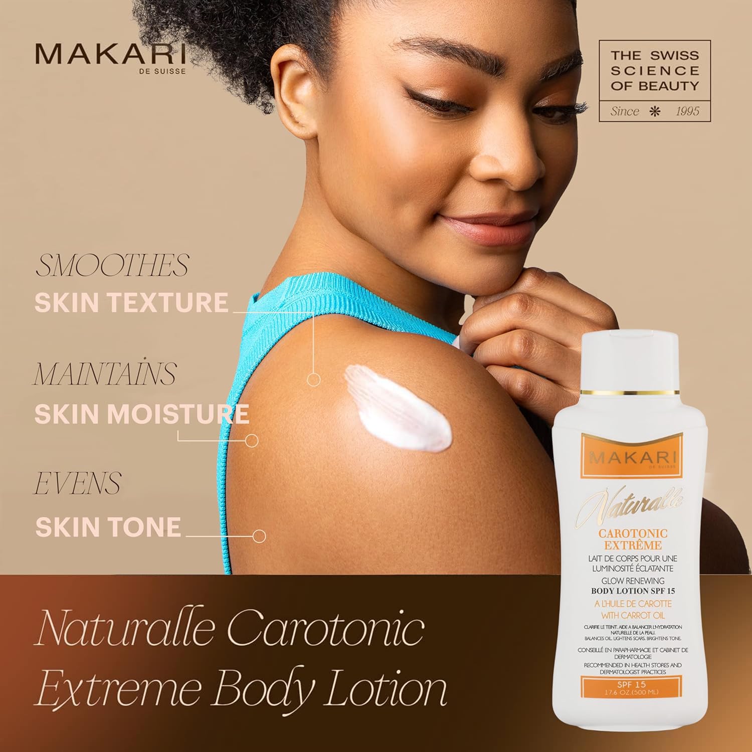 MAKARI Carotonic Extreme Body Lotion (17.6 oz) | Balance Oil, Fade Marks, Brighten Skin
