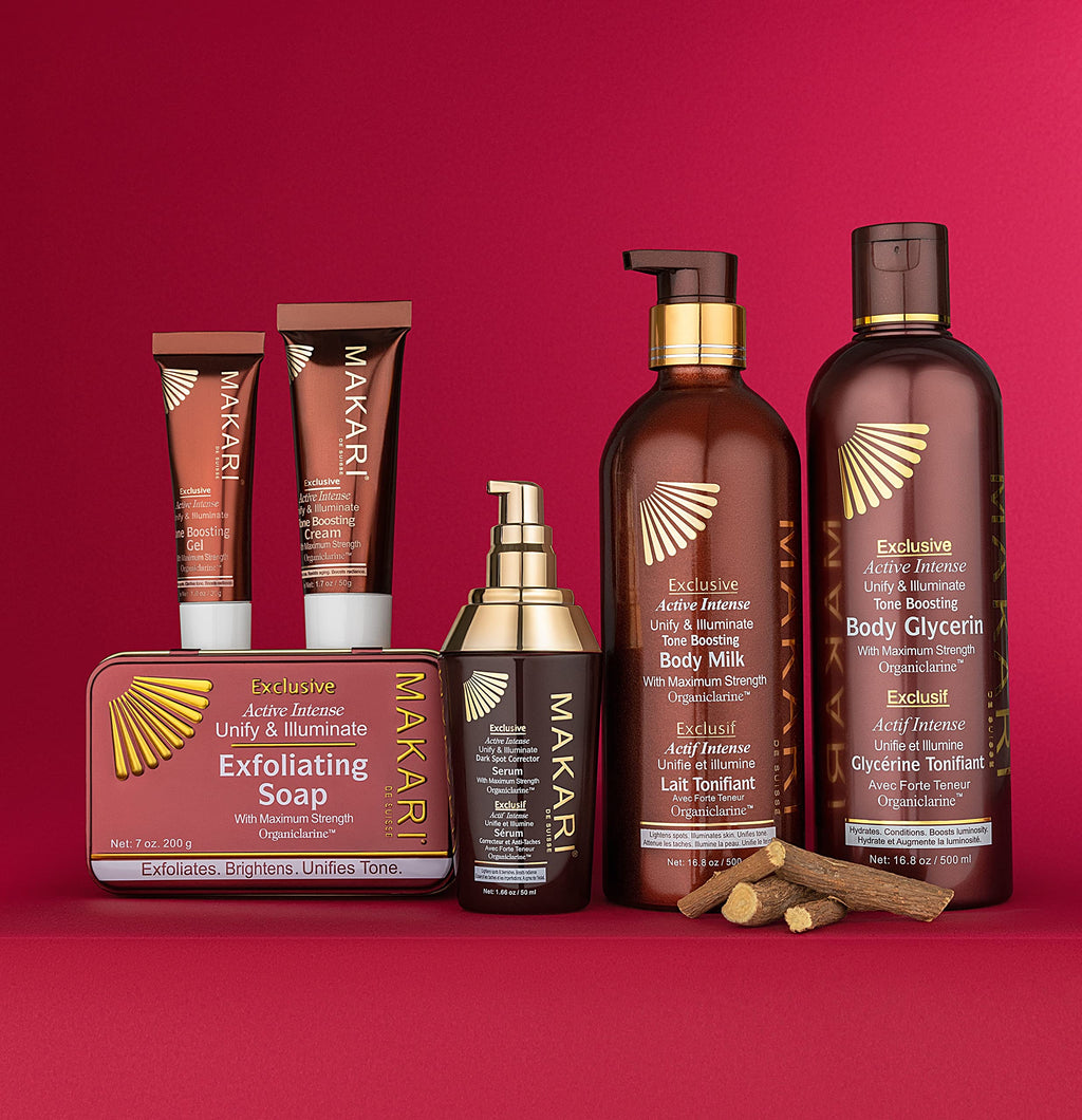 MAKARI Exclusive 3-Piece Skincare Gift Set | Exfoliating Soap, Body Milk & Face Cream with Organiclarine