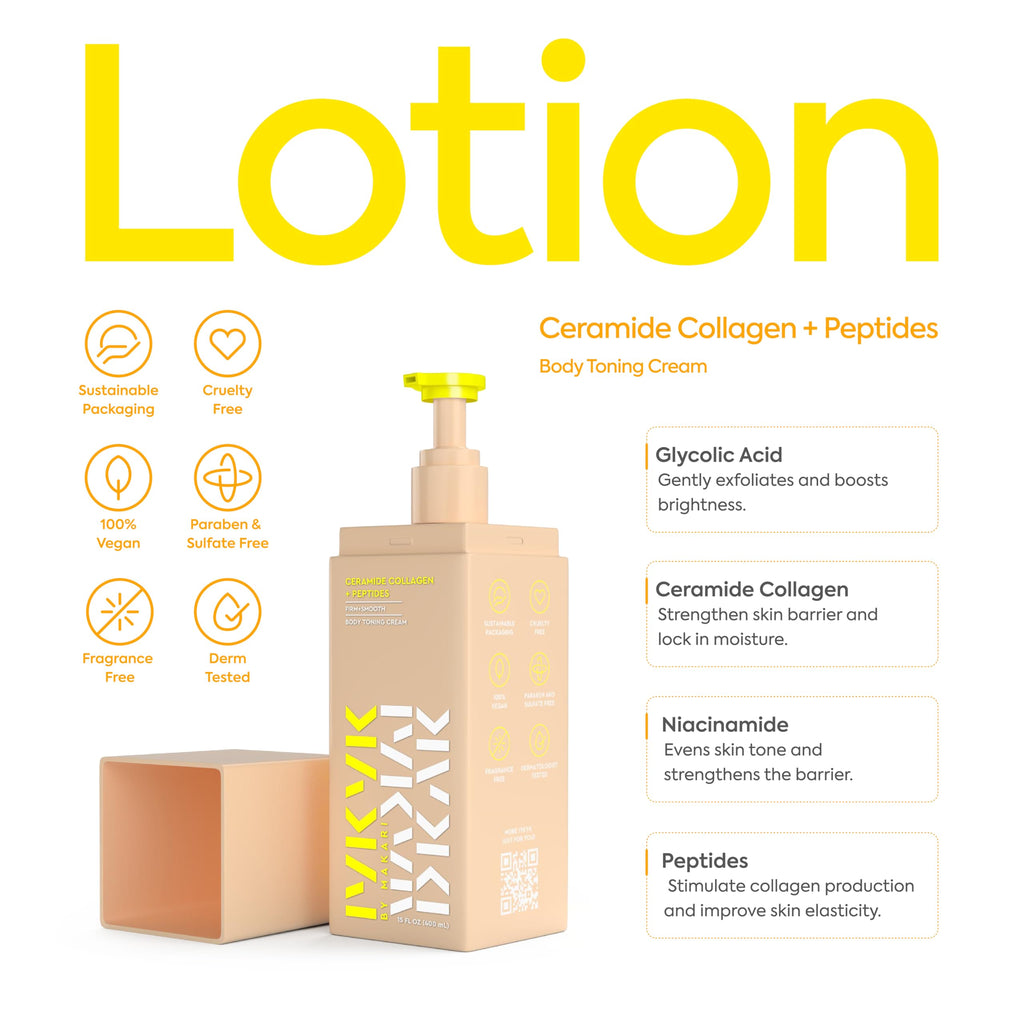 Makari IYKYK Ceramide Collagen + Peptides Body Toning Cream | Firming, Smoothing, Vegan & Fragrance-Free