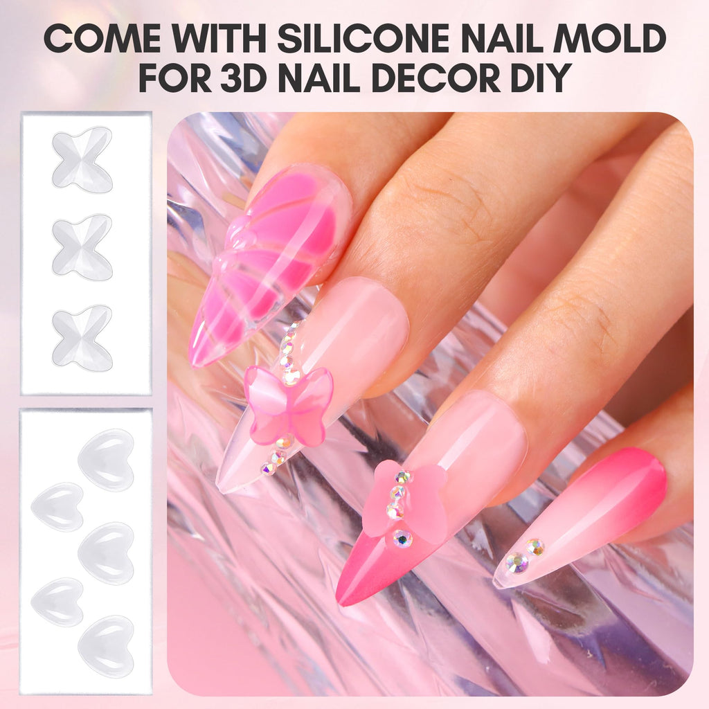 Makartt 3D Sculpting Gel Starter Kit – 4 Colors (Clear + 3 Nude), Floral Molds, Multi-Use Builder Gel