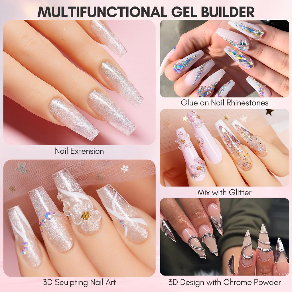 Makartt 3D Nail Gel Art Kit — 4 Colors for Extensions, Molds & 3D Nail Art
