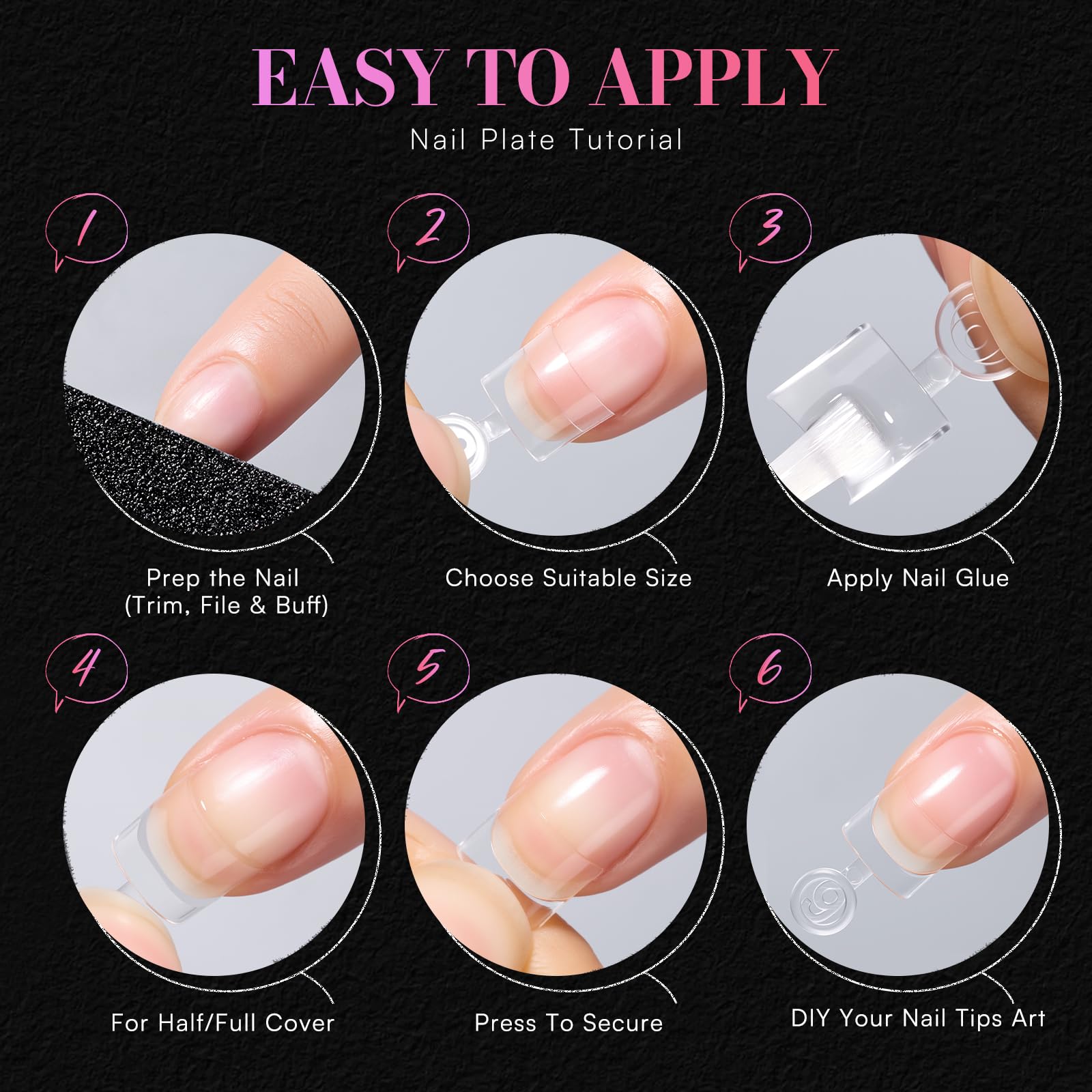 Makartt Short Square Nail Tips – 504 PCS Half-Cover Acrylic Tips, 15 Sizes, Easy DIY Manicure