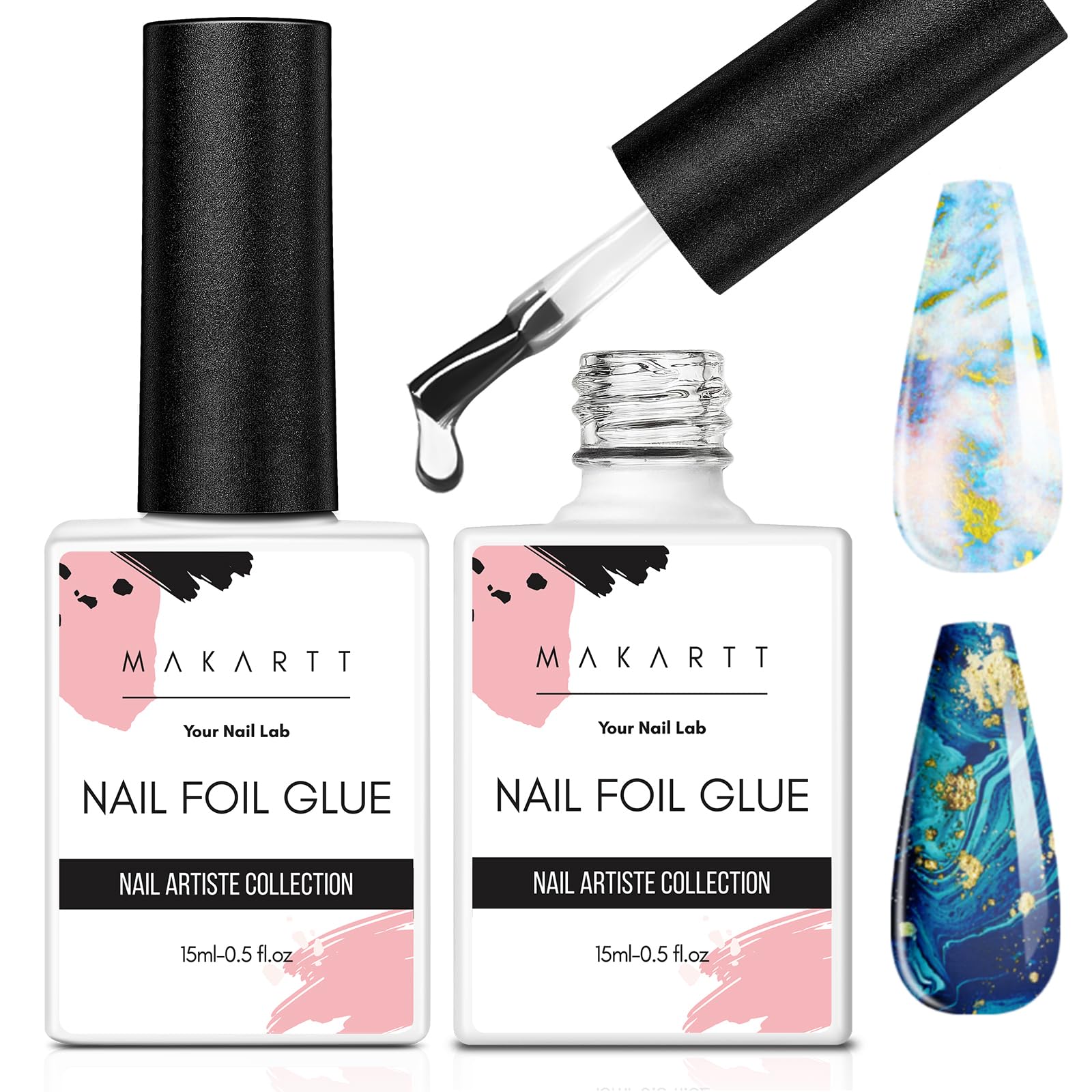 Makartt Nail Foil Glue Gel – Strong Foil Transfer Gel (2x15ML)