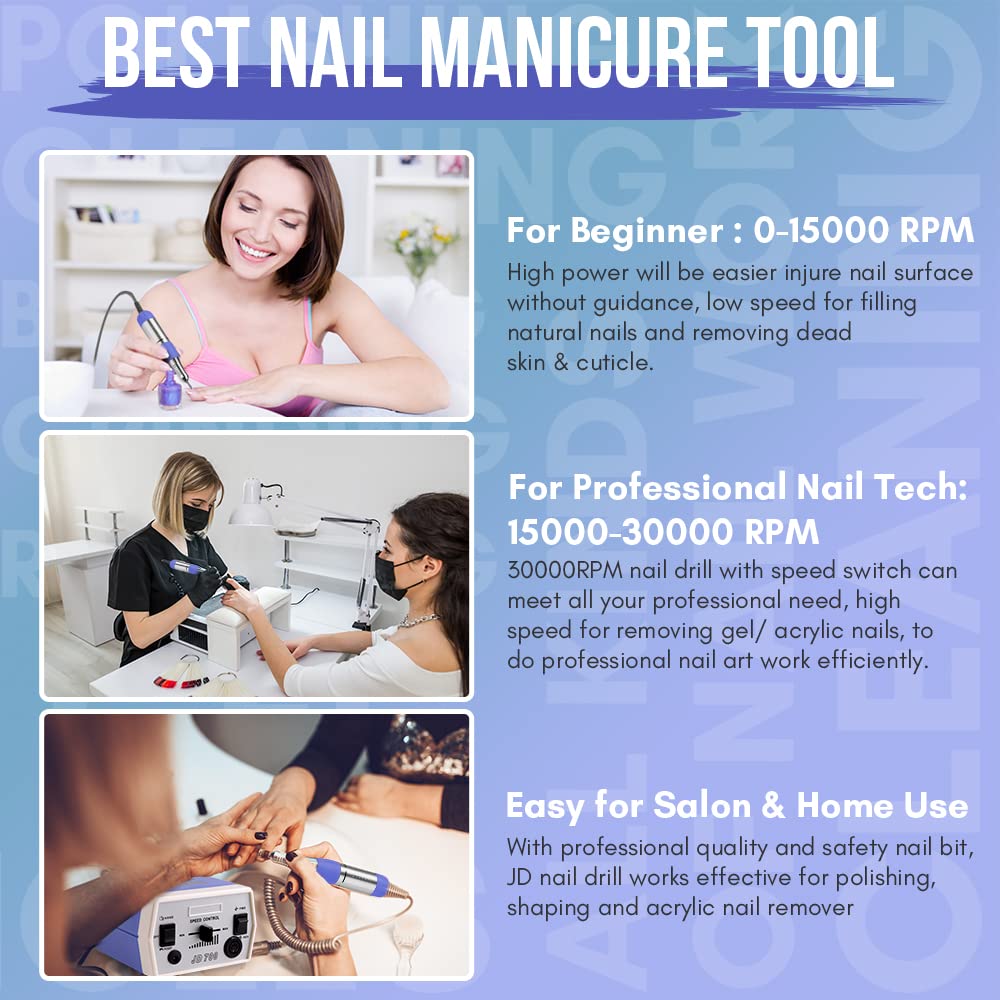 Makartt JD700 Nail Drill Electric Nail File — 30,000 RPM Professional Acrylic & Gel Tool