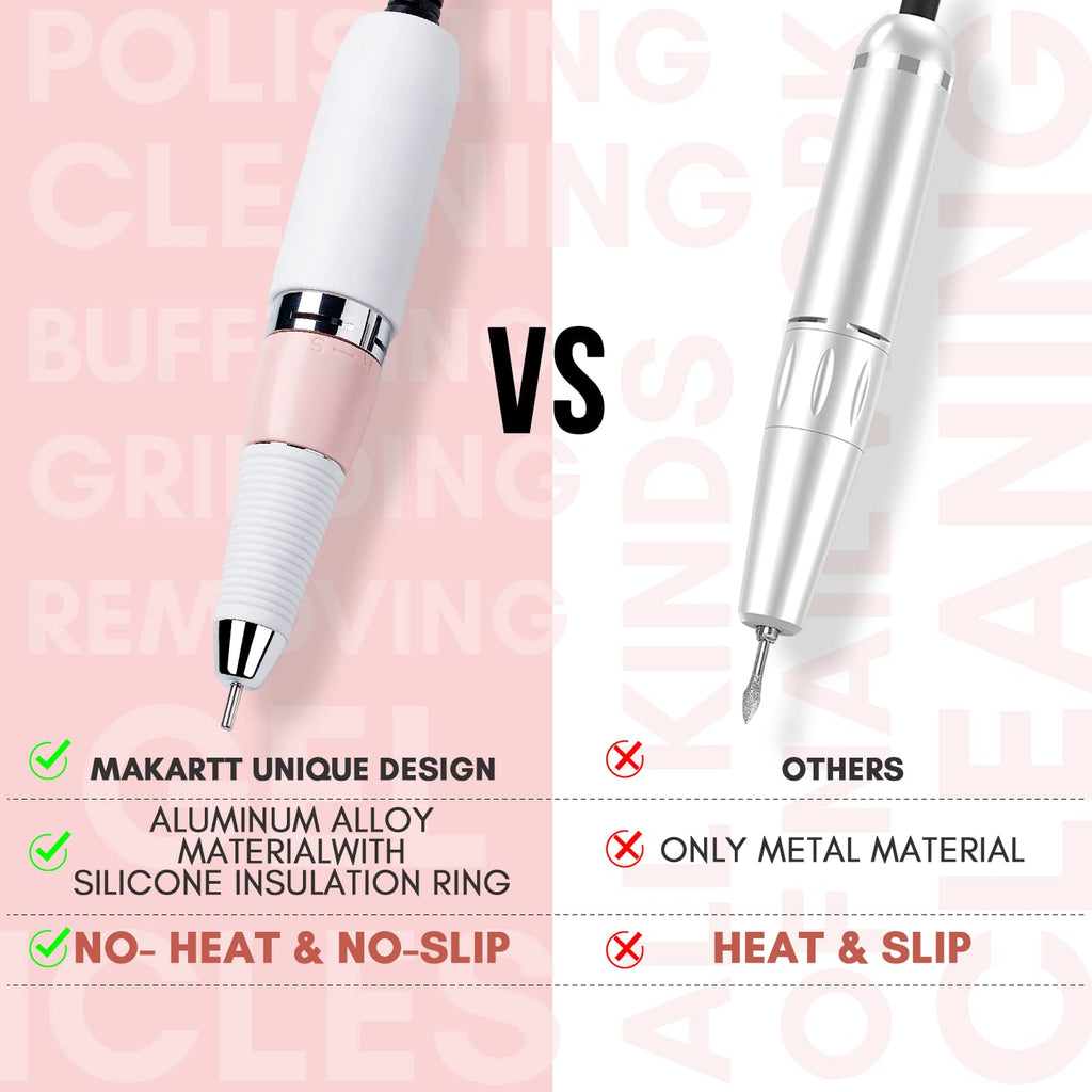 Makartt Nail Drill Handpiece for Malory — 0–30000 RPM Rechargeable Electric File