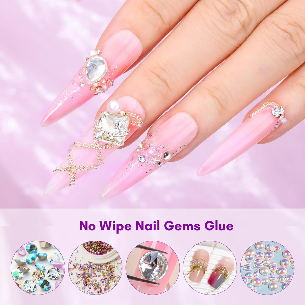 Makartt Rhinestone Glue Gel 12x30ml — Strong Hold for 3D Nail Art & Gems