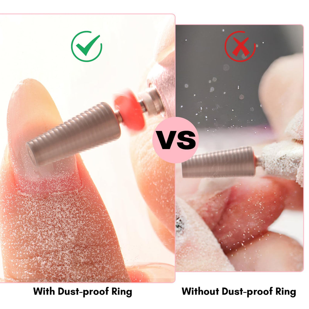 Makartt 5 in 1 Nail Drill Bits – 3/32 shank Tungsten Carbide tapered bits, Fine Grade, Silver