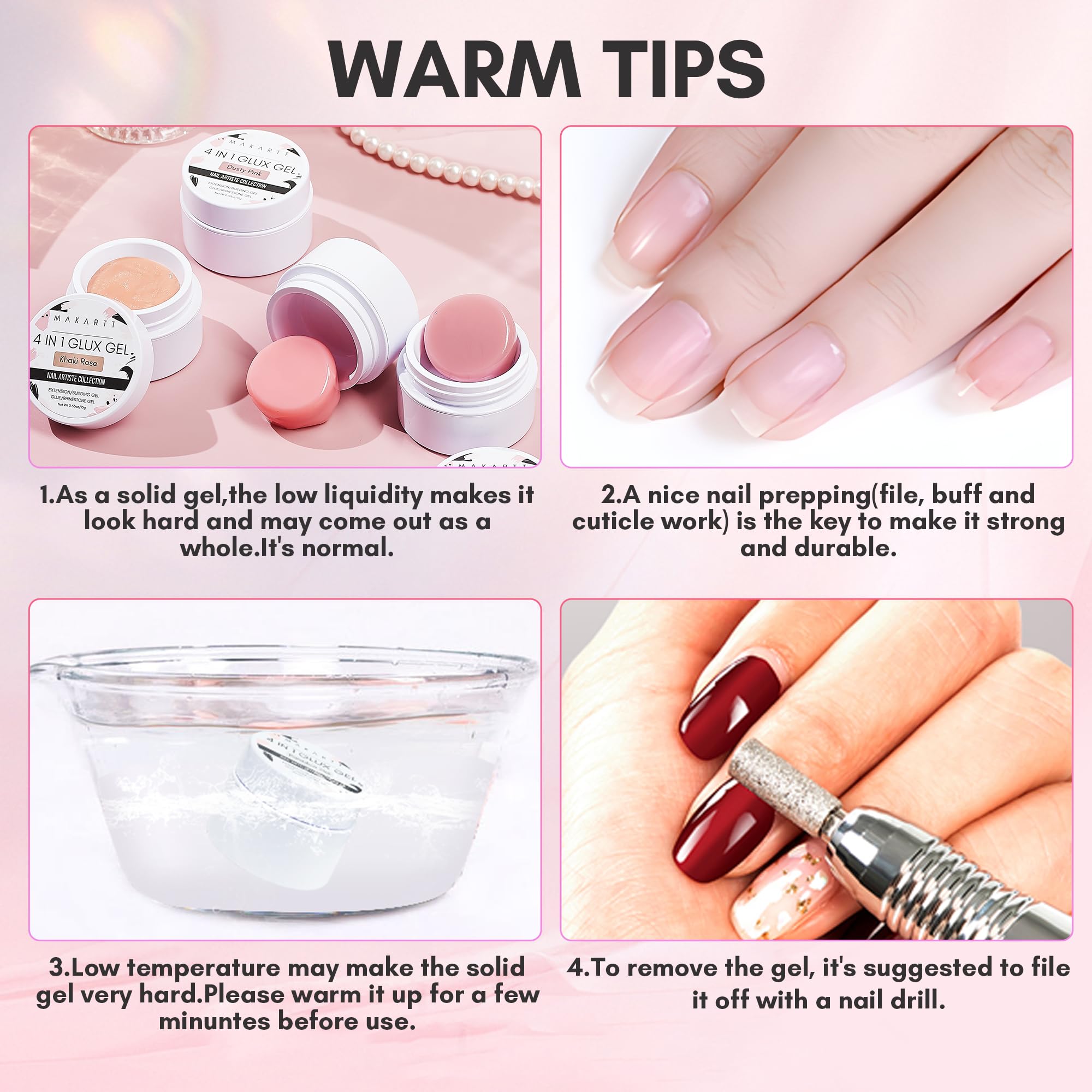 Makartt 3D Nail Gel Art Kit — 4 Colors for Extensions, Molds & 3D Nail Art
