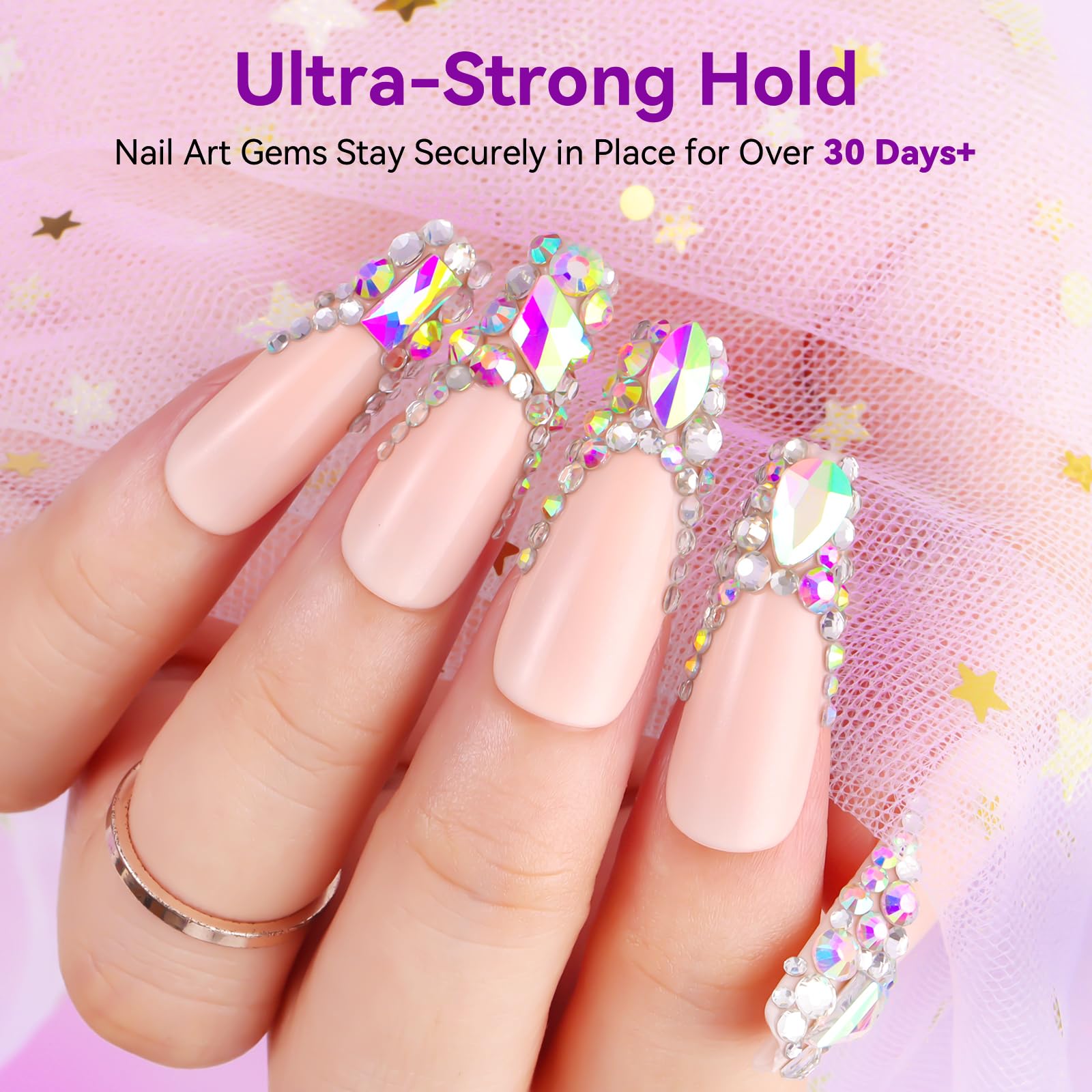 Makartt Rhinestone Glue Gel 12x30ml — Strong Hold for 3D Nail Art & Gems
