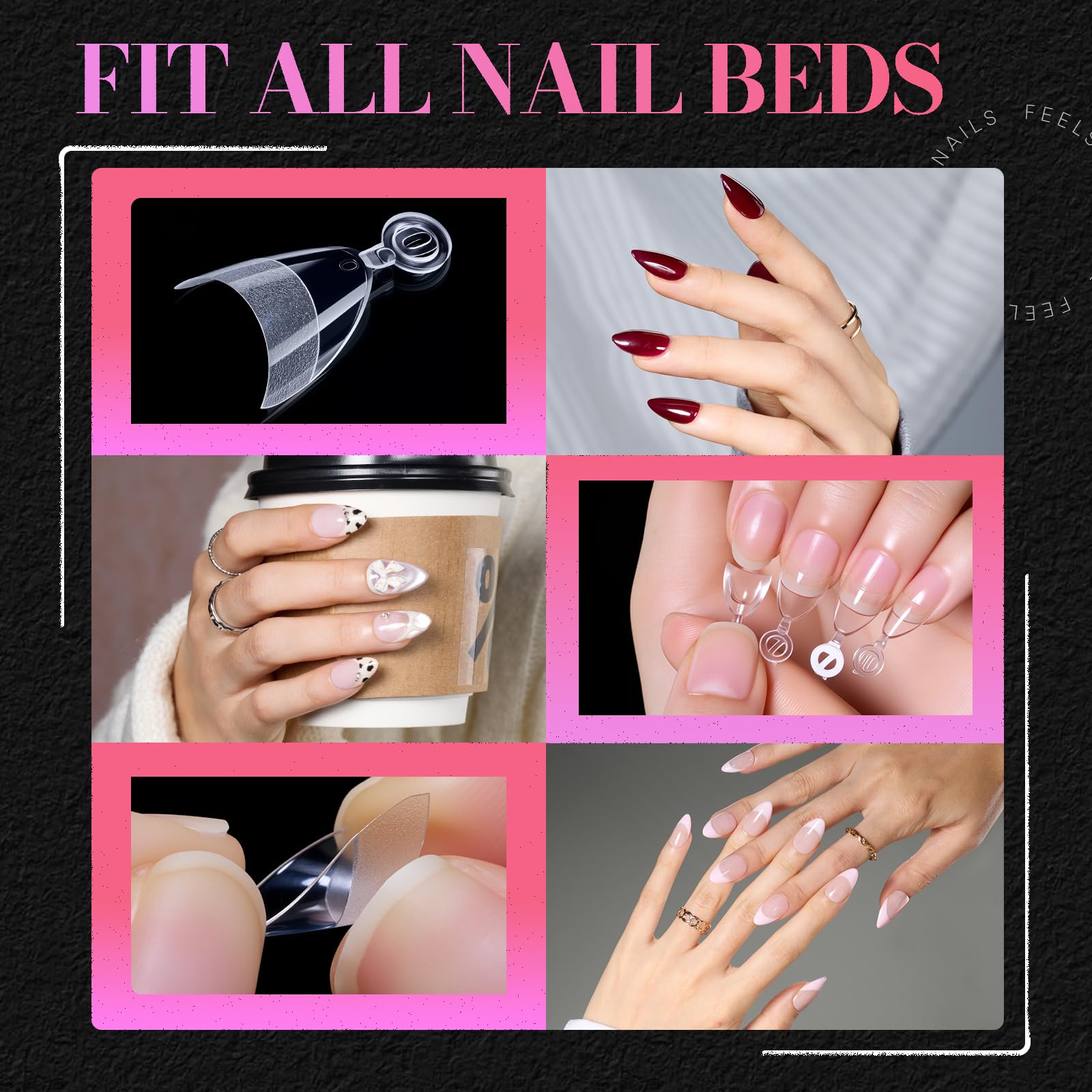 Makartt Short Almond Nail Tips – 504-Piece Half-Cover PMMA Kit, 15 Sizes, Matte Finish | Salon & DIY Extensions