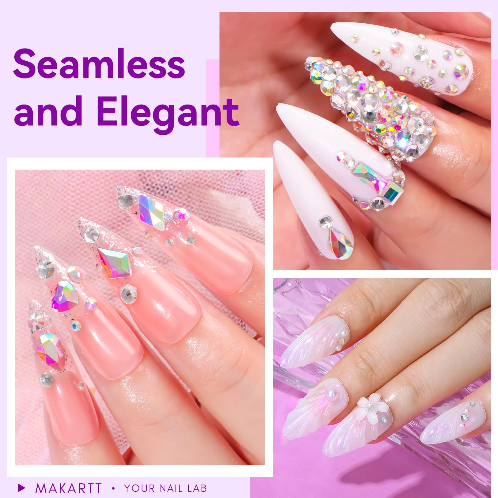 Makartt Rhinestone Glue Gel 12x30ml — Strong Hold for 3D Nail Art & Gems