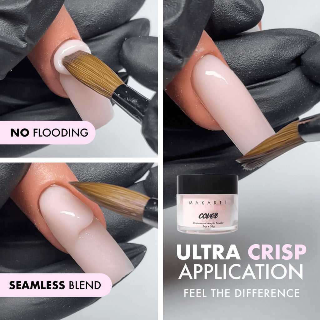 MakarttPro Acrylic Starter Kit for Beginners – Pink & Clear Powder, Kolinsky Brush, Ultra Prep & Ultra Bond