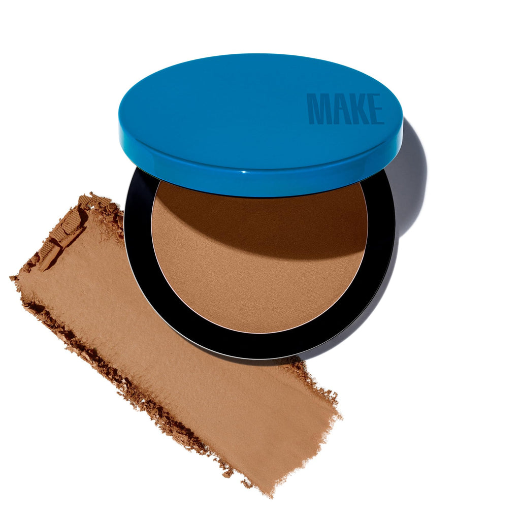 MAKE Beauty Skin Mimetic Microsuede Bronzer Powder – Lunar, Matte Buildable Bronzer for Fair to Light Skin
