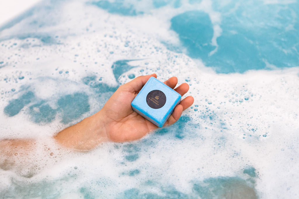Bath Bombs for Men — 8 Large 5oz, Block-Shape Gift Set with 100% Natural Essential Oils