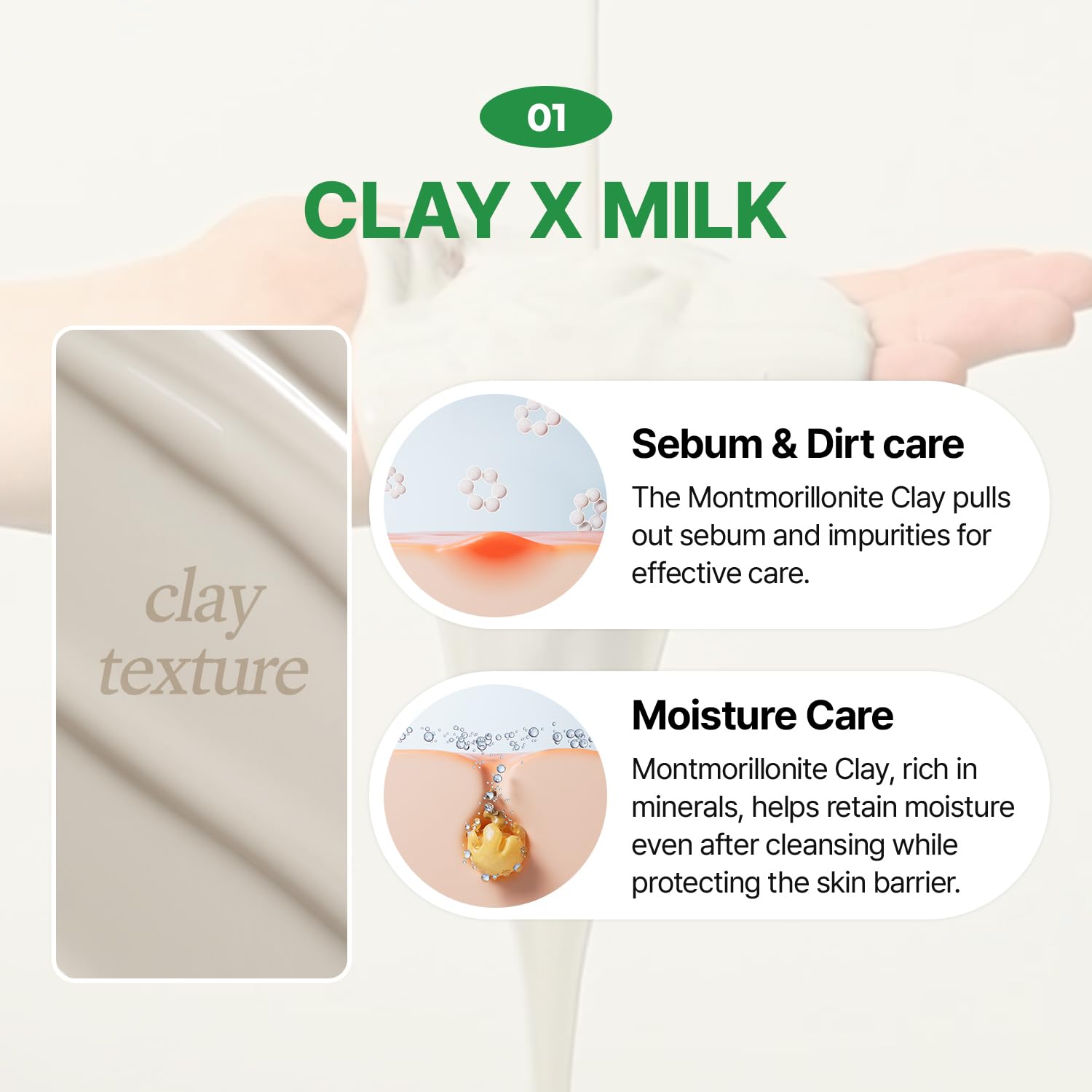 MAKEP:REM PDRN Pore Clay Cleansing Milk — Hydrating Gentle Face Wash for Sensitive Skin (200ml)