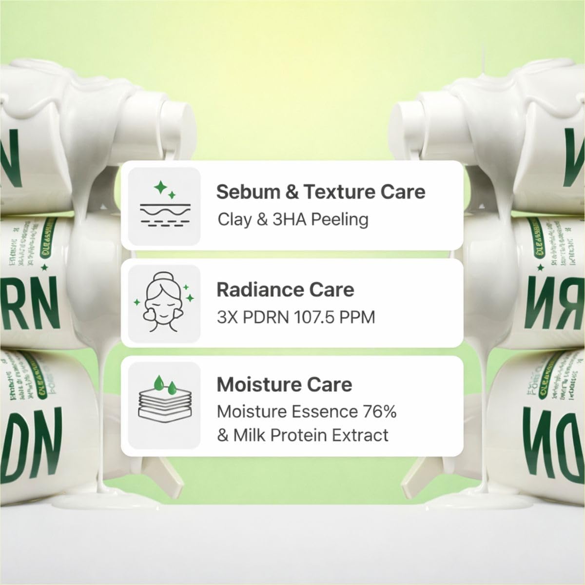 MAKEP:REM PDRN Pore Clay Cleansing Milk — Hydrating Gentle Face Wash for Sensitive Skin (200ml)