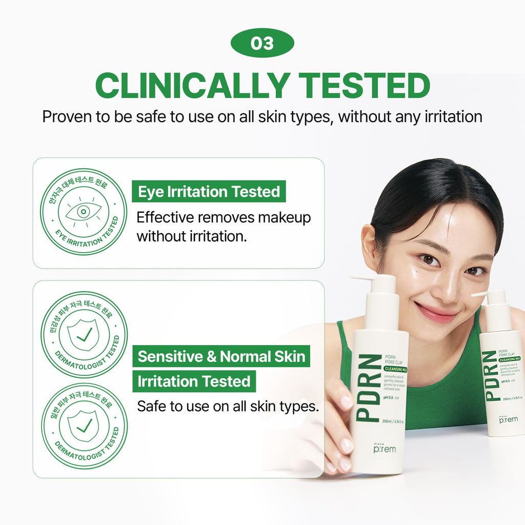 MAKEP:REM PDRN Pore Clay Cleansing Milk — Hydrating Gentle Face Wash for Sensitive Skin (200ml)