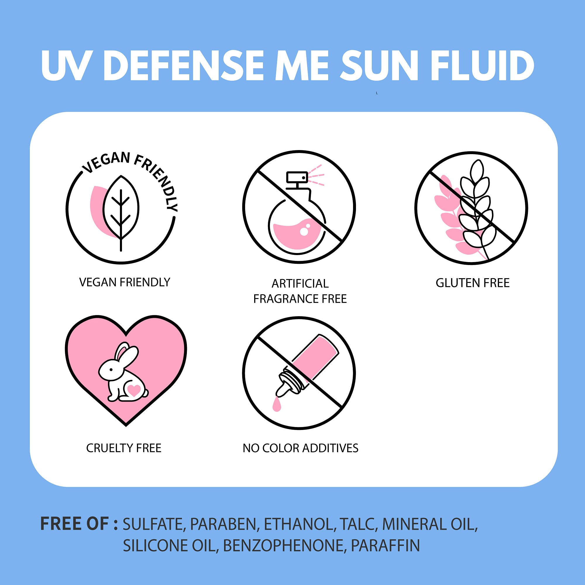 MAKEPREM Defense Me Daily Sun Fluid SPF 50+ PA++++ – Vegan, Non-Greasy Sunscreen