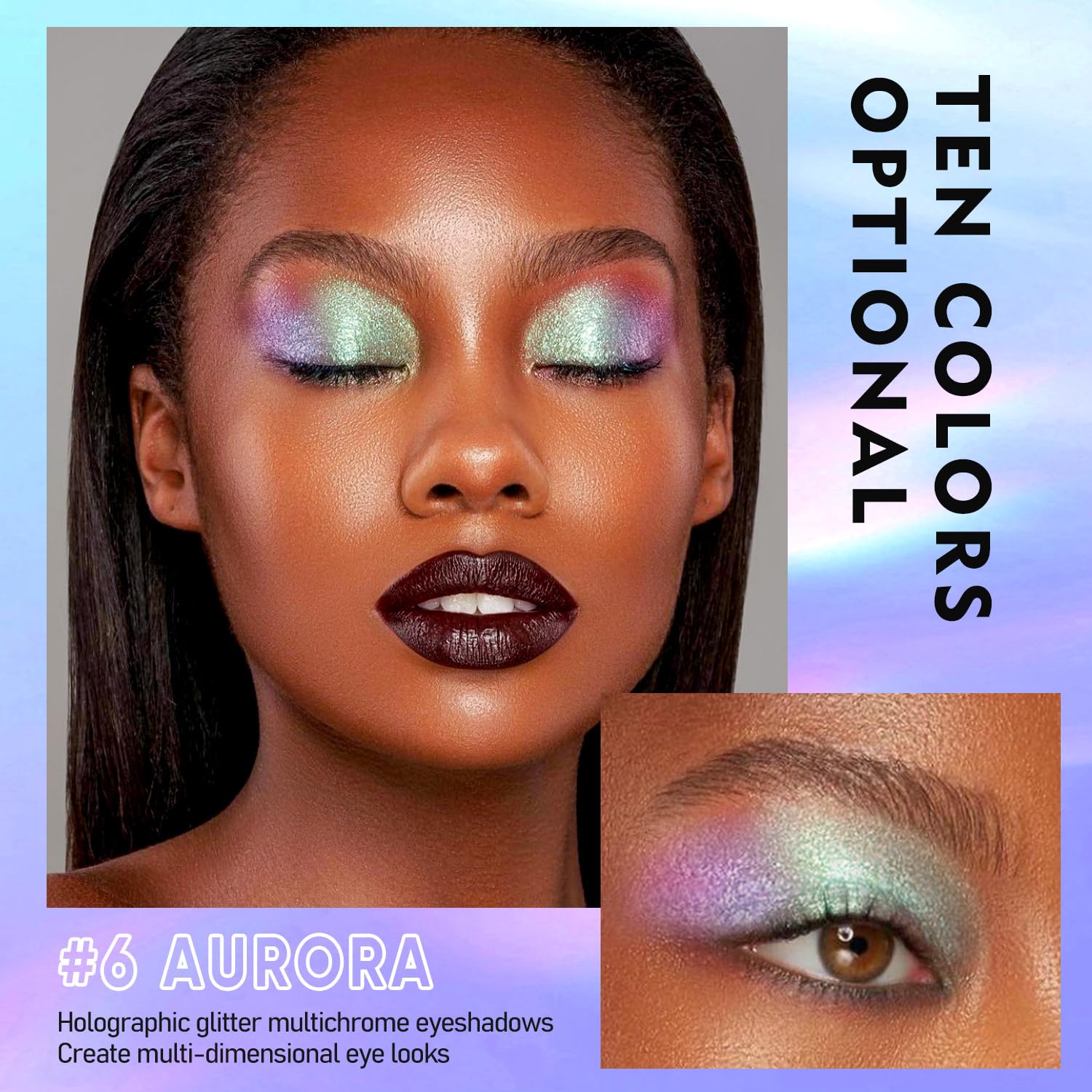 MAKI YIKA 3-Piece Glitter Liquid Eyeshadow – Multichrome Topper, Long-Lasting, Vegan & Cruelty-Free