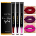 MAKI YIKA 3Pcs Matte Liquid Lipstick Set – Red Purple Pink | Long-Lasting