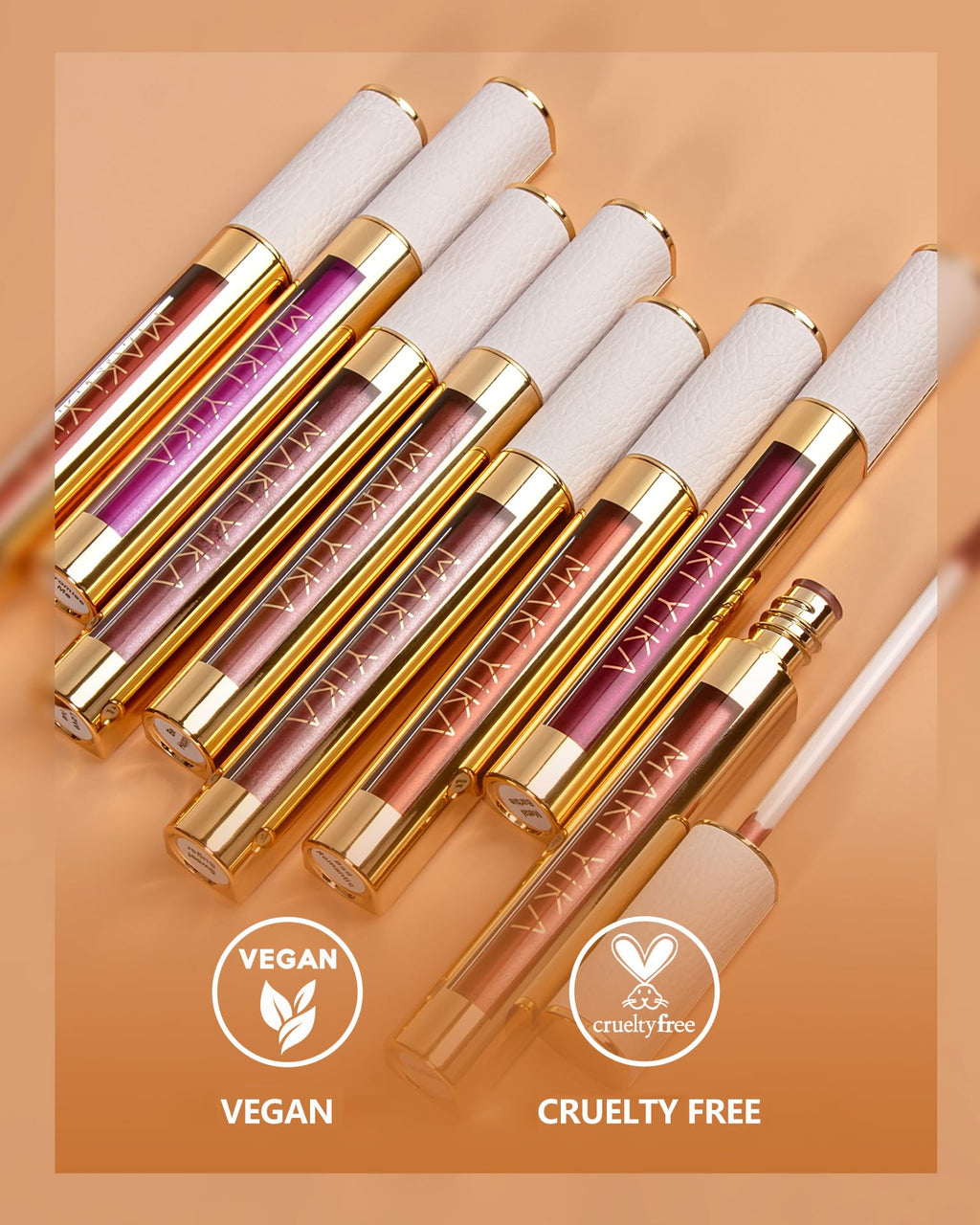 MAKI YIKA 3Pc Metallic Lipstick Set – Long-Lasting, Transfer-Proof High Shine Lipstick in Hot Pink, Red & Brown