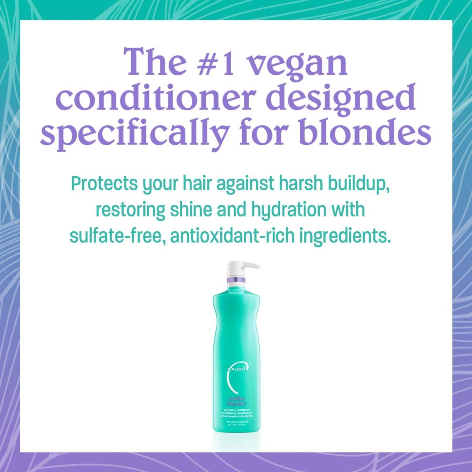 Malibu C Blondes Enhancing Shampoo & Conditioner Duo (33.8 oz) – Purple Tone for Blonde Hair Health & Shine