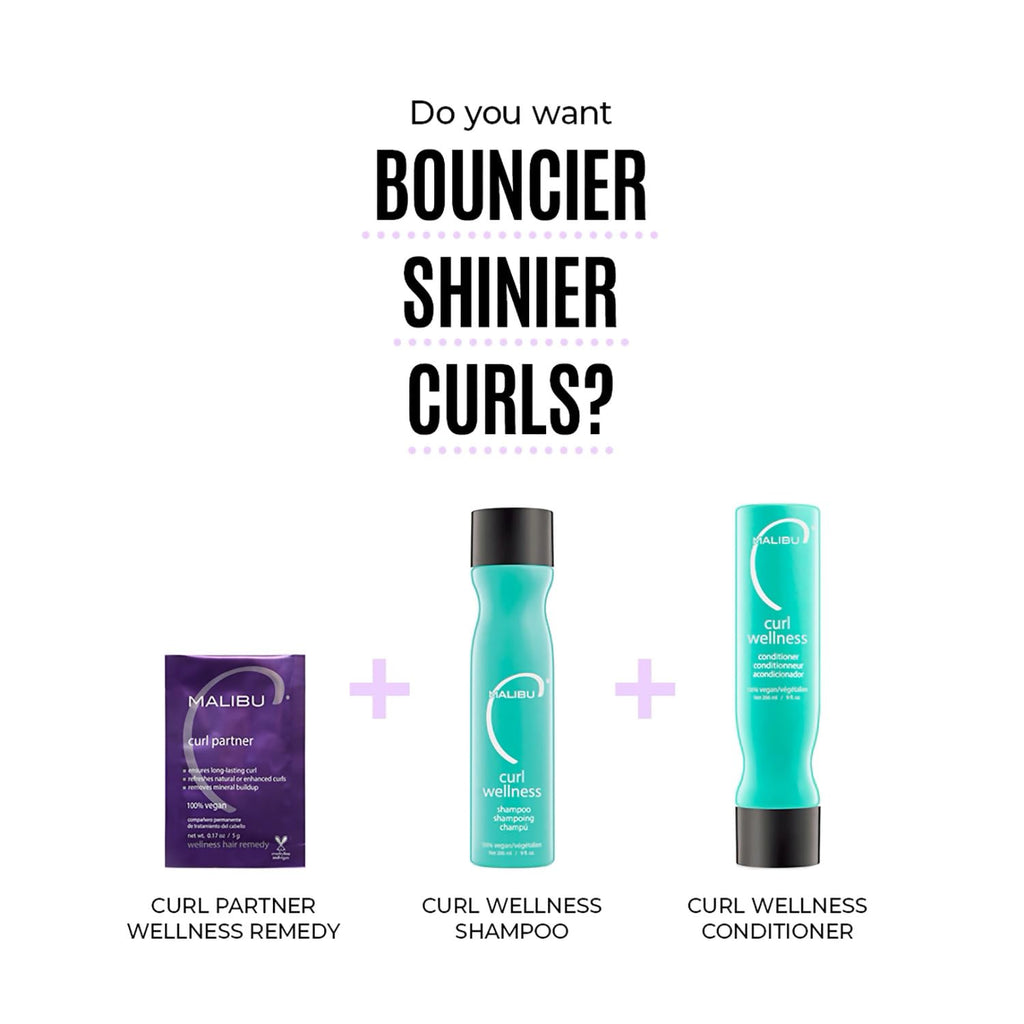 Malibu C Curl Partner Wellness Remedy (12 Packets) – Mineral Build-Up Removal for Healthier, Bouncier Curls