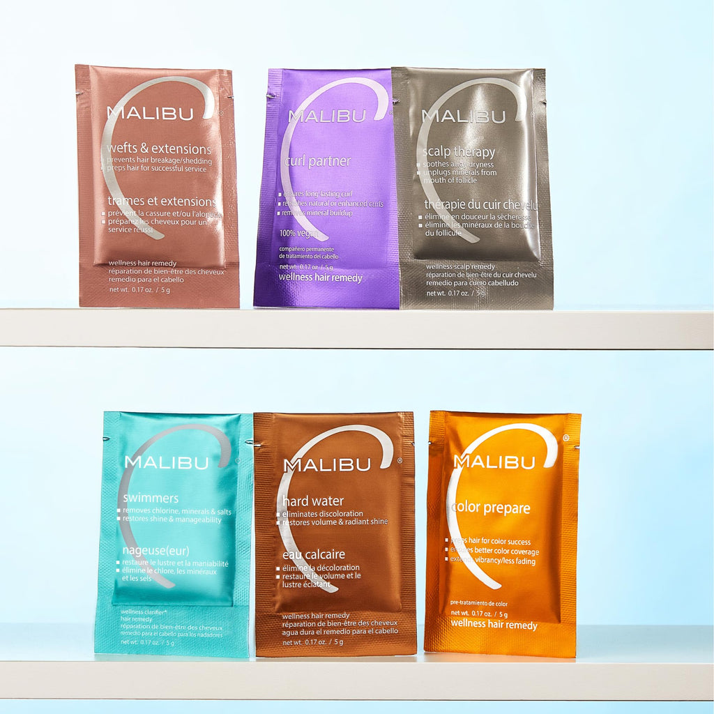 Malibu C Curl Partner Wellness Remedy (12 Packets) – Mineral Build-Up Removal for Healthier, Bouncier Curls