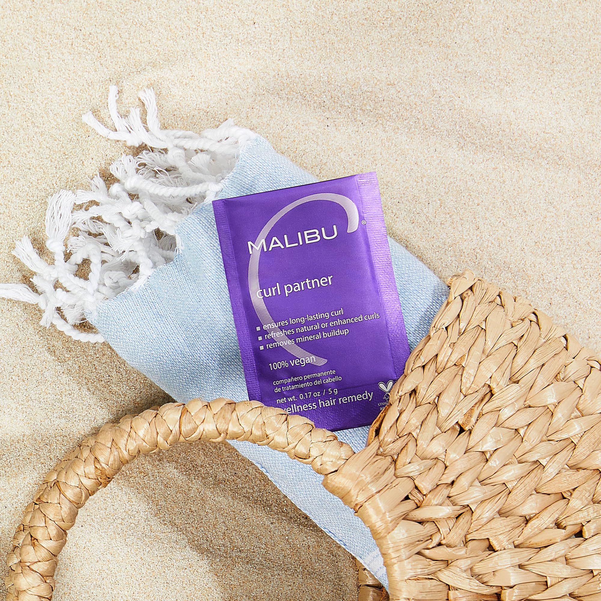 Malibu C Curl Partner Wellness Remedy (12 Packets) – Mineral Build-Up Removal for Healthier, Bouncier Curls