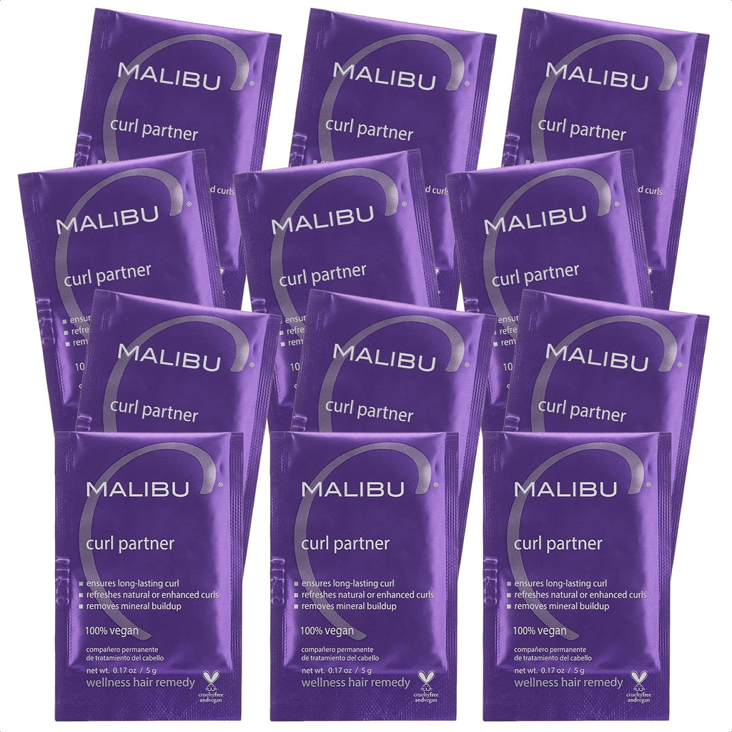 Malibu C Curl Partner Wellness Remedy (12 Packets) – Mineral Build-Up Removal for Healthier, Bouncier Curls