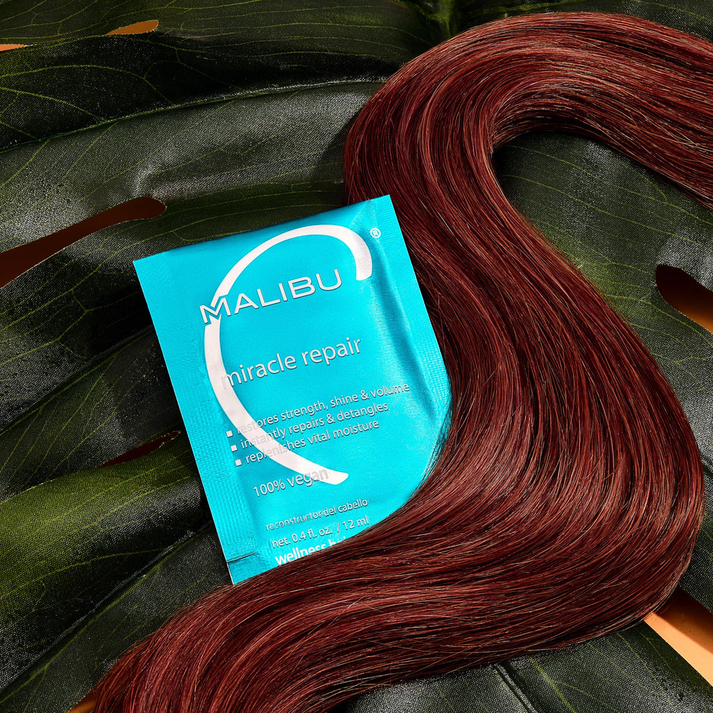 Malibu C Miracle Repair Hair Reconstructor – Nourishing Treatment for Weak, Damaged Strands (12 Packets)