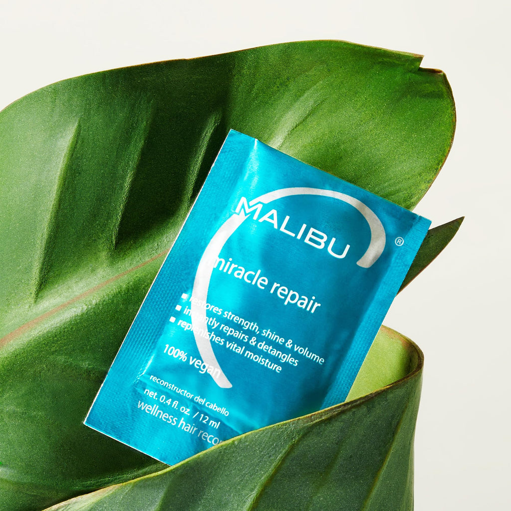 Malibu C Miracle Repair Hair Reconstructor – Nourishing Treatment for Weak, Damaged Strands (12 Packets)